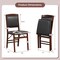 Set of 2 Folding Dining Chairs with Padded Seat and High Backrest-Brown
